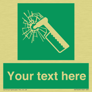 Custom sign safe condition emergency hammer